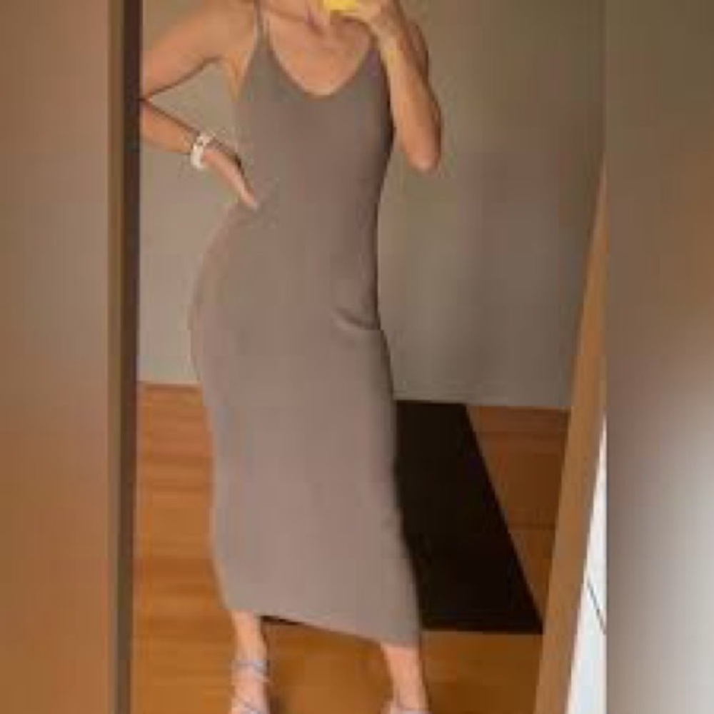 Chic Mint Green Knit Freshman 1996 Midi Dress